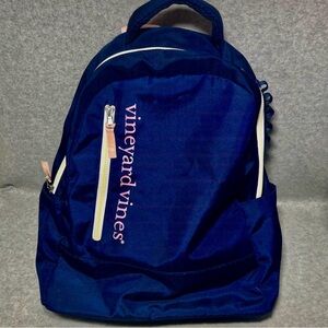 Vineyard Vines Navy Blue Backpack with pink accents and 15” laptop sleeve
